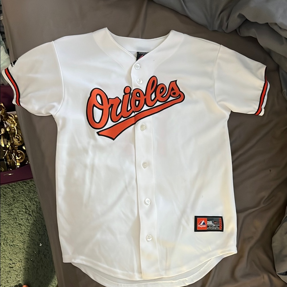 Kids L or XS-S Women’s White Orioles Baseball Jersey with Machado on the back